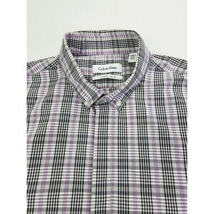 Calvin Klein Extreme Slim Fit Size 15.5 34-35 Hidden Buttons Button Down Shirt